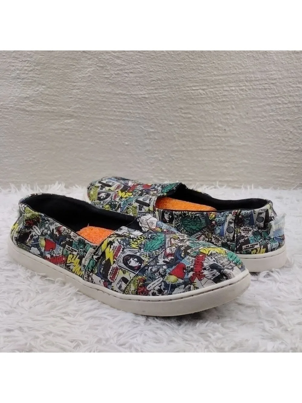 𝅺Toms X Marvel Tiny Alpargata Comic Book Pop Print Slip On Casual Sneaker Shoe